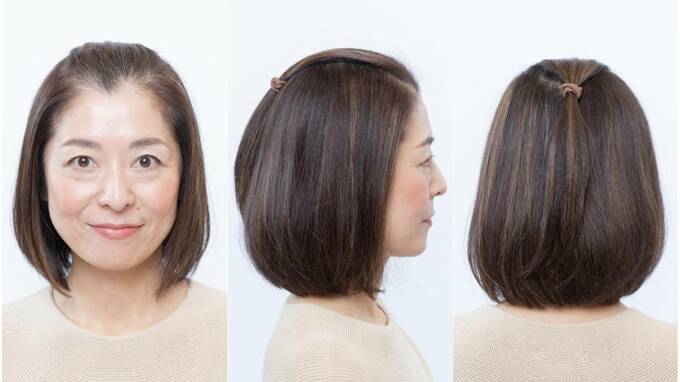 ちょんまげハーフアップ