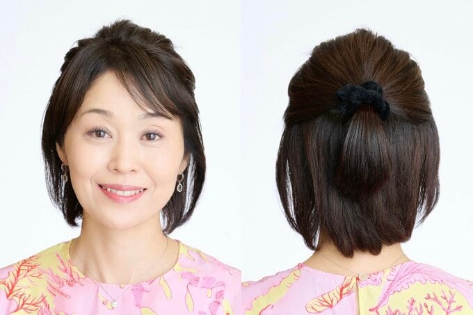 ハーフアップ前後