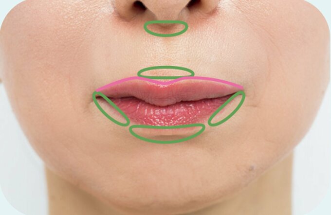 リップ色のせる箇所