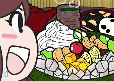 豪華なあんみつに舌鼓…何かが違う？5つ見つけたらエラい間違い探し