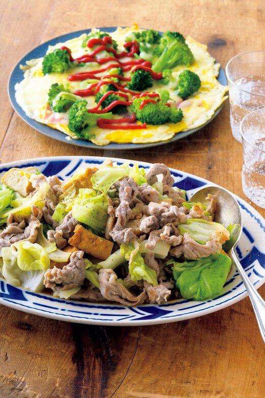 豚肉と厚揚げのガーリックじょうゆ炒め