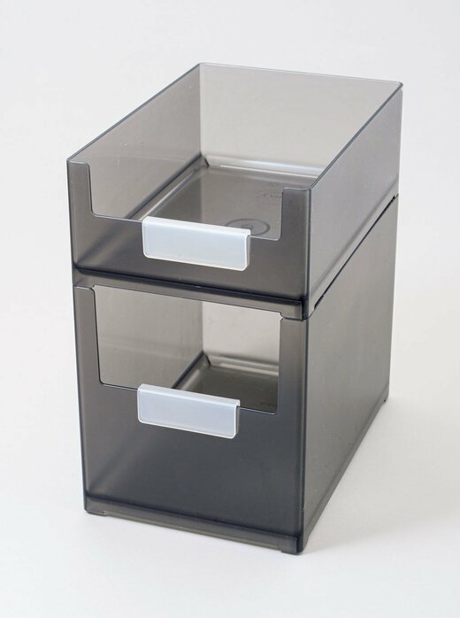 整理収納ケースSkittosmoke ブラックハーフ M /M