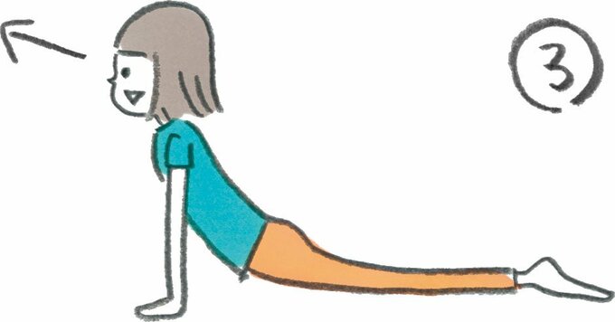 イラストうつ伏せ肘伸ばし