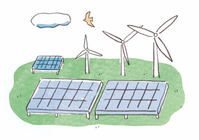 イラスト風力発電など