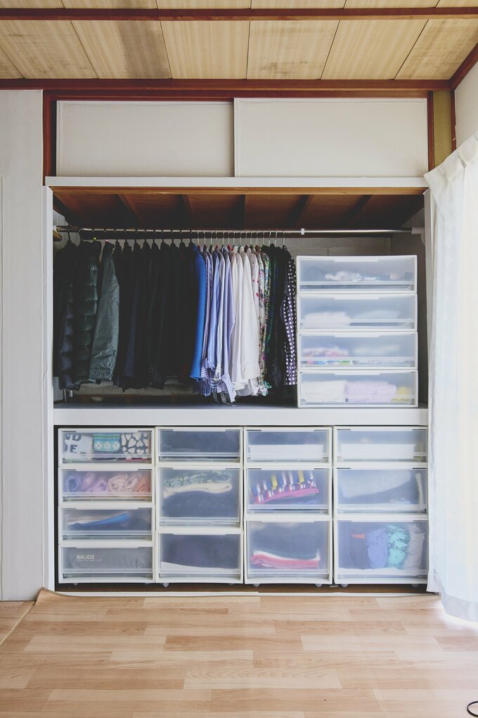 オープンクローゼットにした押し入れ