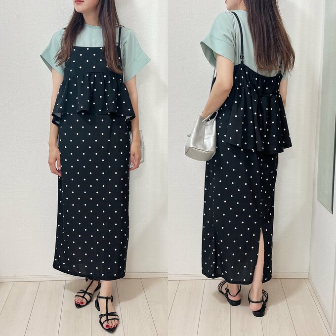 GU ブラウス　キャミワンピコーデ