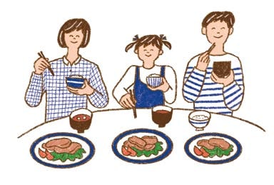 食事中のイラスト