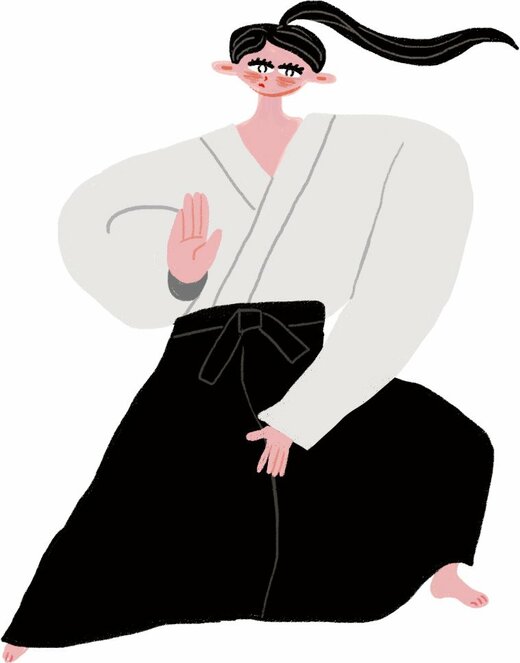 剣道衣の服をきた女の子イラスト