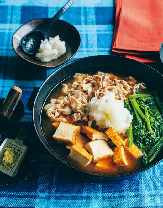 豚バラと厚揚げの和風みぞれ鍋