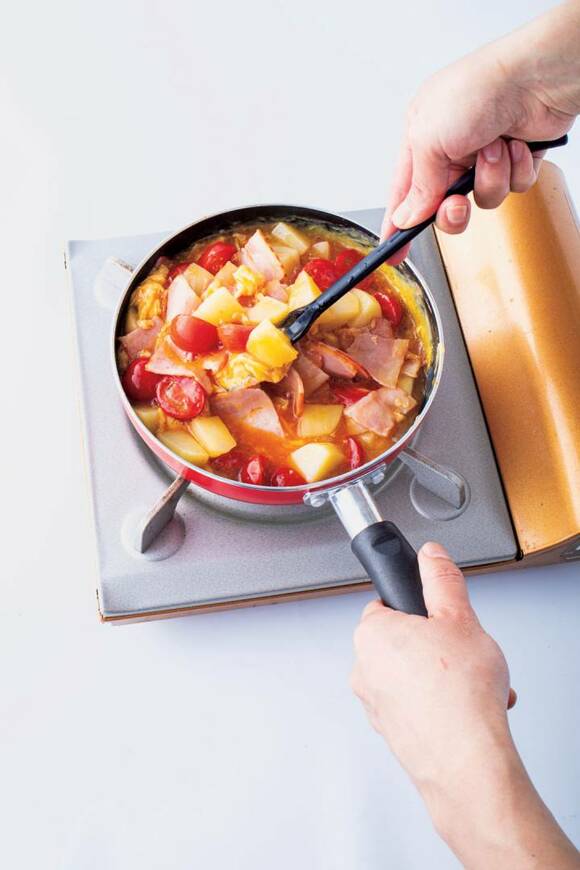 火をとおす様子