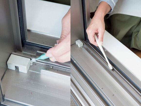 サッシのホコリ