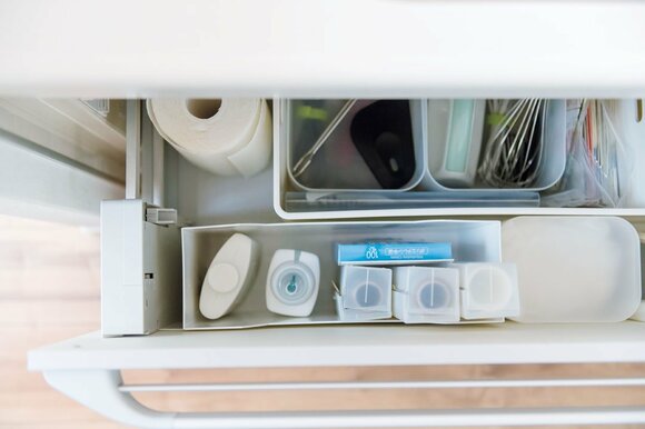 調理中に使うグッズ は使う場所の近くに 置けばスピーディー