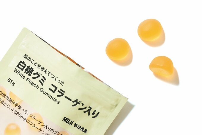 無印良品の肌のことを考えてつくった白桃グミ