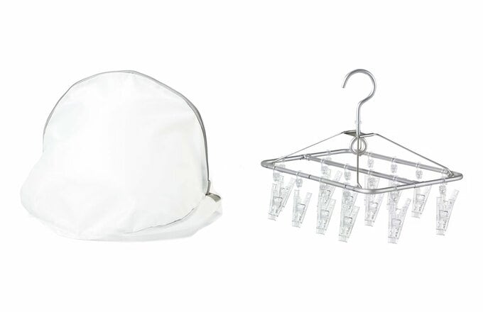 ポリエステル両面使える洗濯ネット、アルミ角型ハンガー