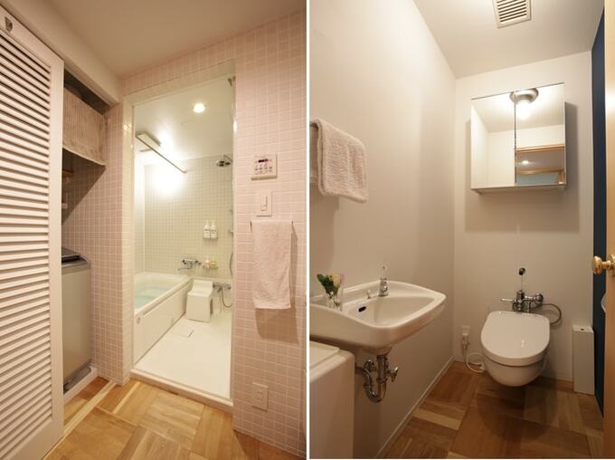 ホワイトでシンプルな水まわり