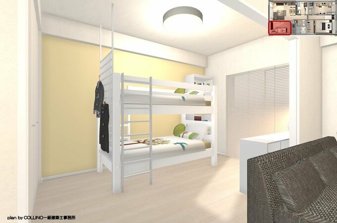 リビング横の子ども部屋にあるベッド