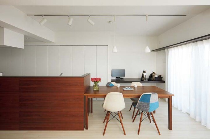 LDK全体を見渡せるダイニングキッチン