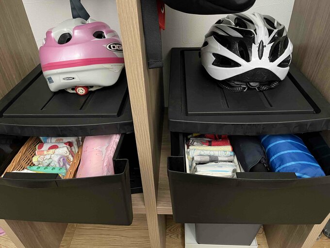 個人ロッカーに置かれている子どもの物