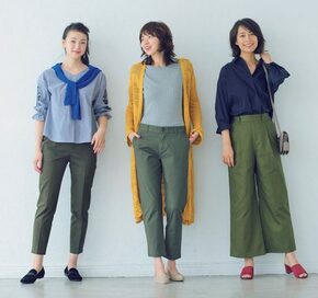 この秋トレンドのチノパンは、カーキで「こなれ感」を演出　