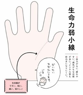 手相でわかる！すぐに疲れる、メンタルも不調…「生命力弱小線」