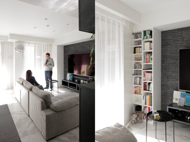 リノベーション　リビング　隠し　収納