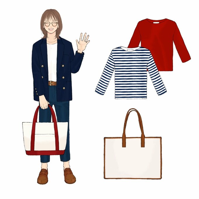 紺ブレの着回し