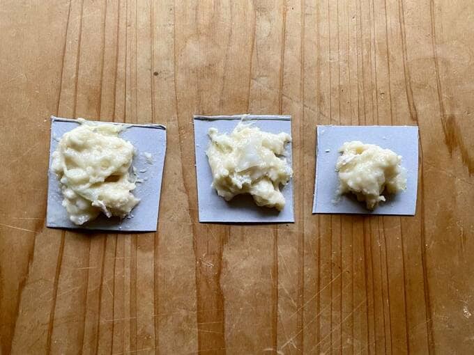 台紙に丸めたホウ酸団子