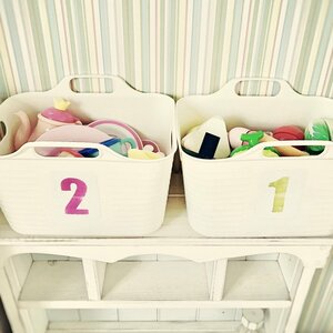 ラベルシールに応用。カラフルにナンバリングして楽しく!