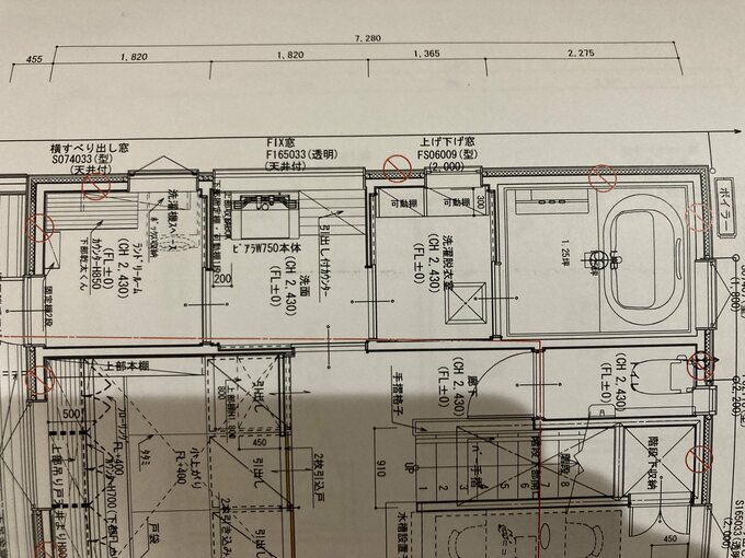 筆者の家の浴室の配置
