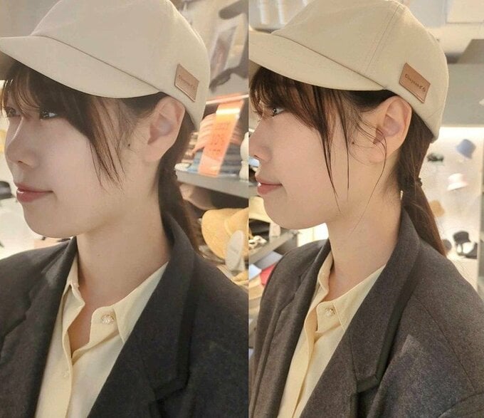 キャップ　おくれ毛