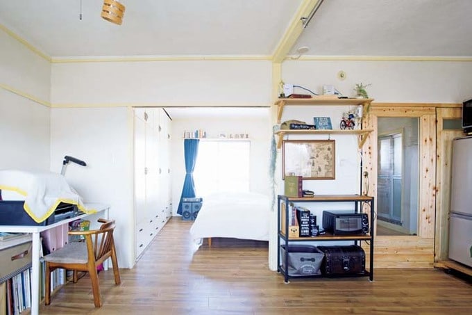 寝室とゆるやかにつながるLDK