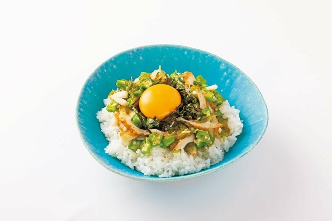 オクラメカブ丼