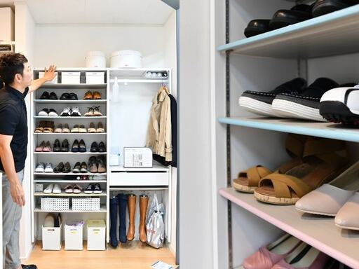 靴収納全体とディテール