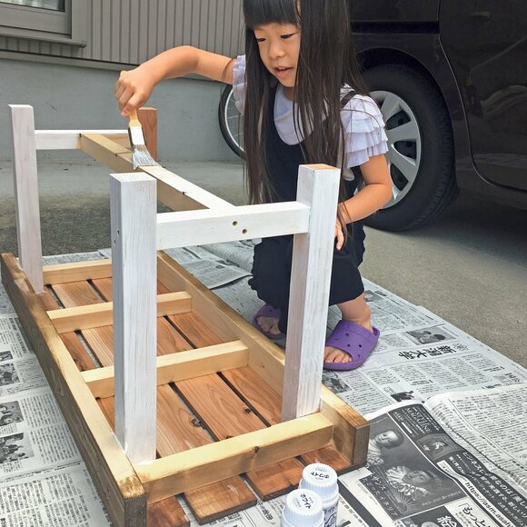 ペイントは娘と一緒に