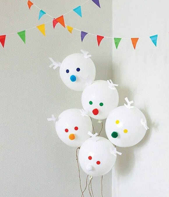 白のバルーン5個