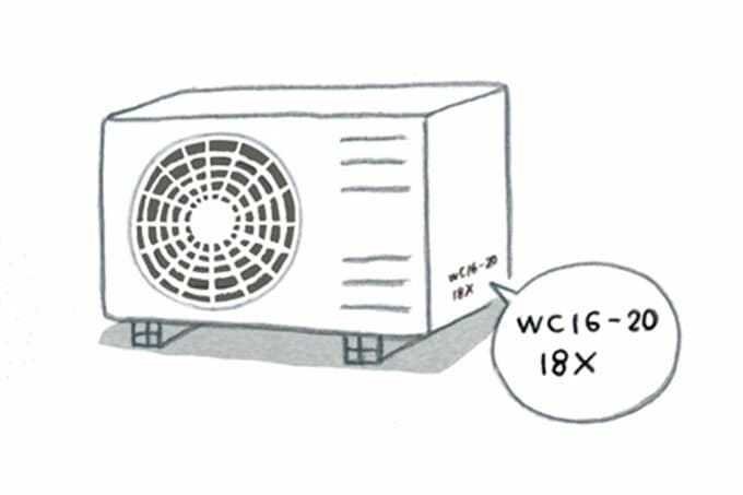 落書きをされたエアコンの室外機のイラスト