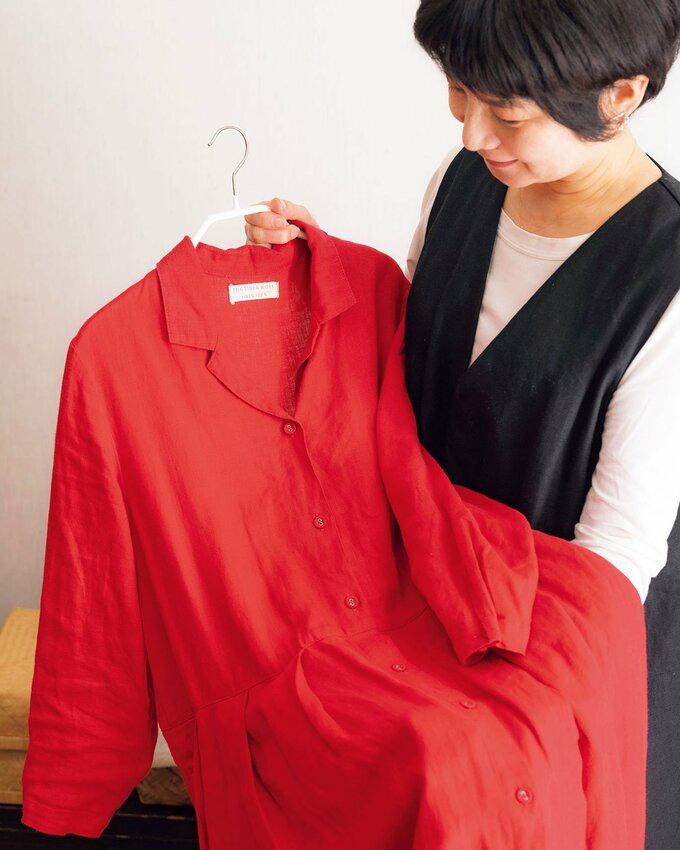 赤いワンピース