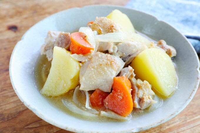 鶏のみそジャガ完成