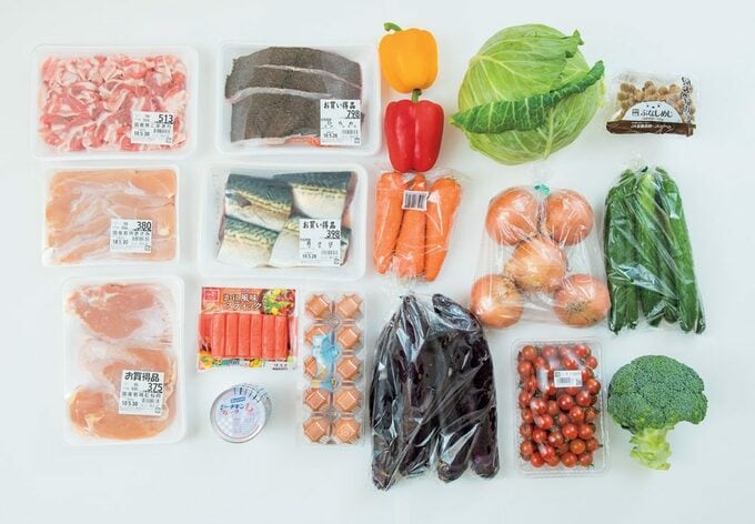まとめ買いした食材の様子