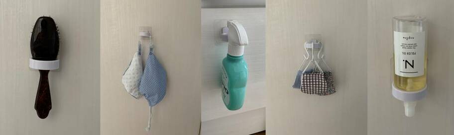 100円の傘ホルダーで9通りの収納法。マスクも洗剤も全部つるせる