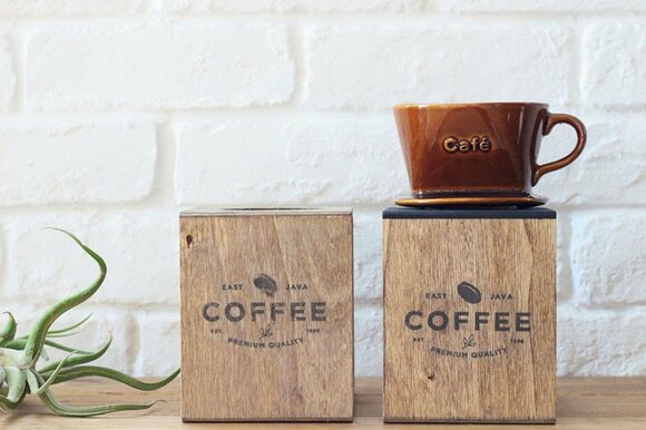 セリアの木箱でコーヒードリッパー