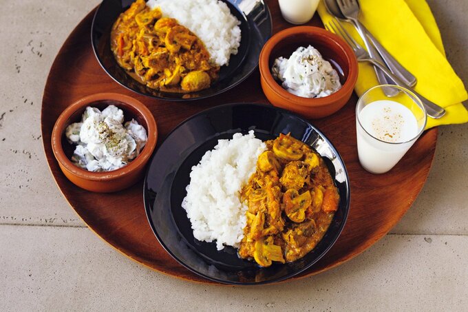 「サバ缶のトマトカレー」献立