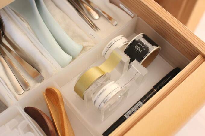 引き出しにテープ