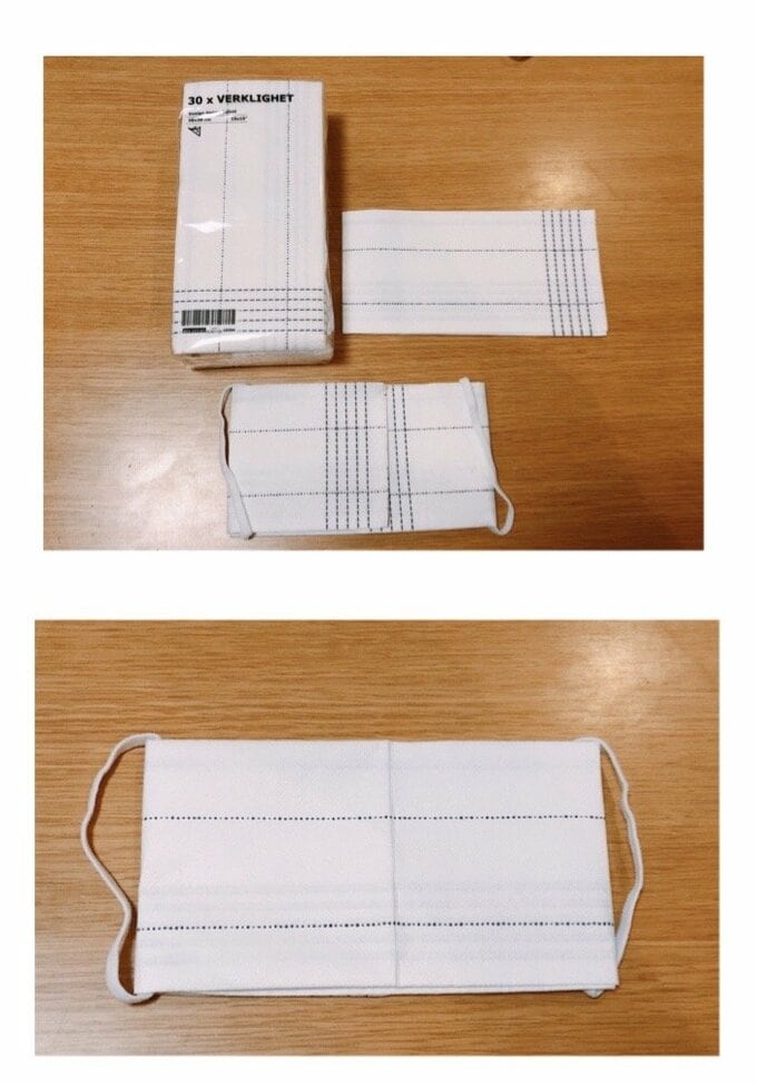 ペーパーナプキンでマスク