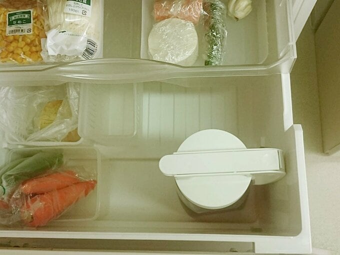 ポットを収納した野菜室の様子