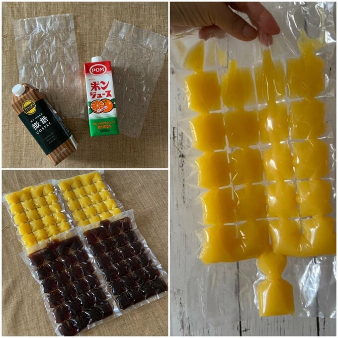 コーヒーとオレンジジュース