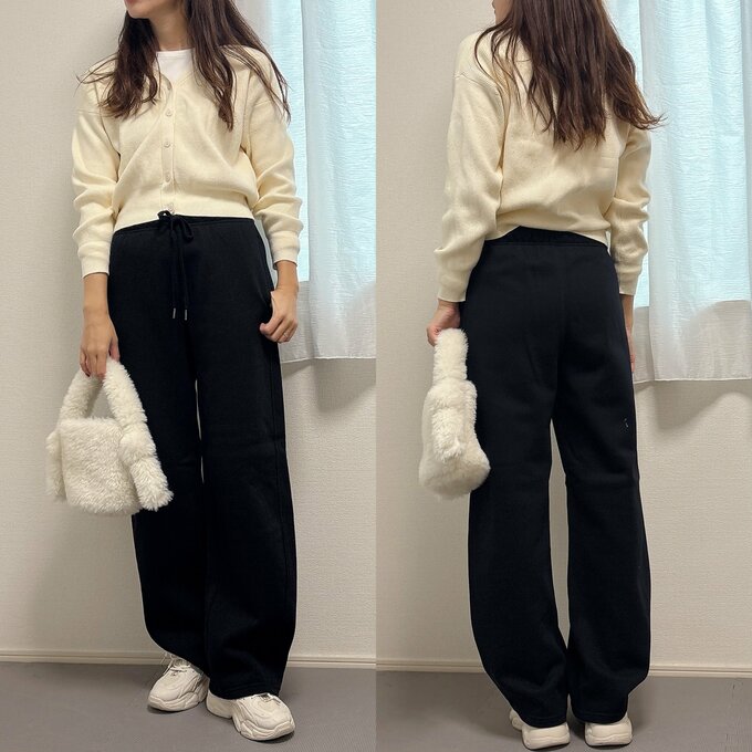 ショート丈ニットのきれいめパンツコーデ