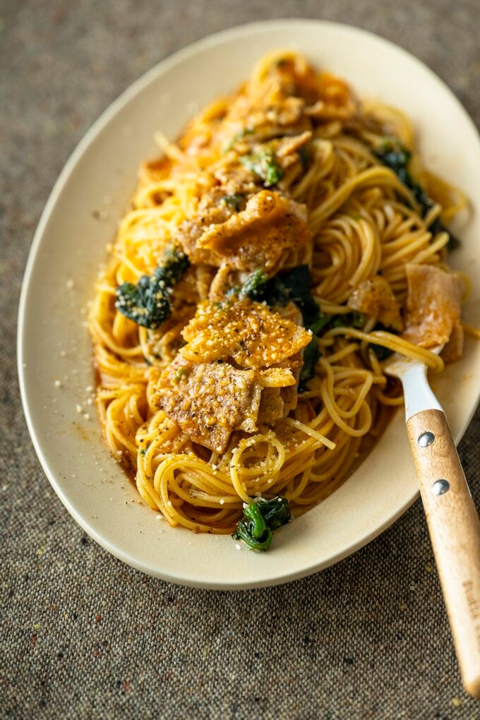 フライパンひとつでできる、お手軽トマトパスタ