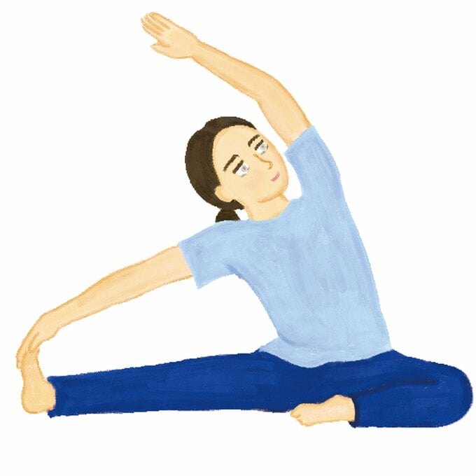 ストレッチをする女性のイラスト