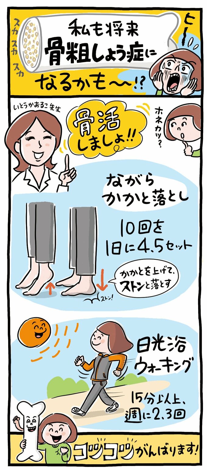 骨粗鬆症についてイラスト説明